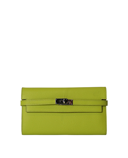 Hermes Kelly Long Wallet in Mysore Goat Leather, front view